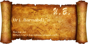 Uri Barnabás névjegykártya